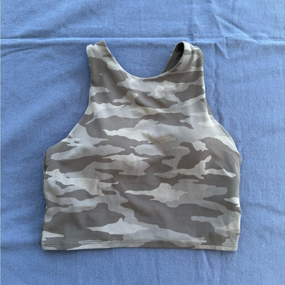 Athleta Black Camouflage Crop Top